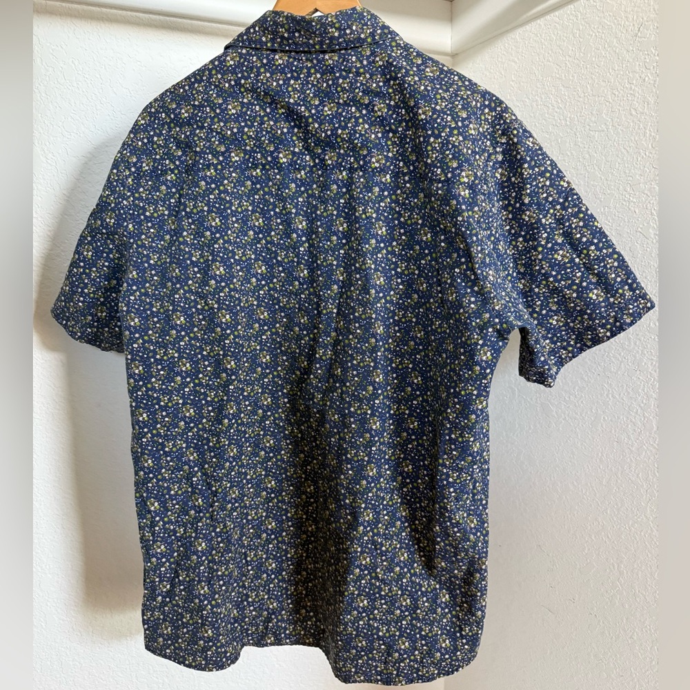 Sahara Club Casual Button Down Short Sleeve Shirt Navy Florals Size Men’s Large - Picture 3 of 11